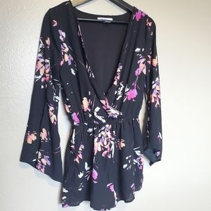 Floral Long Sleeve Romper size M